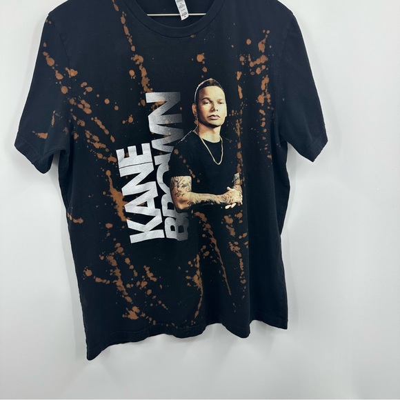 Kane Brown On Tour Bleach Dyed Splatter Short Sleeve Shirt Size XL - Picture 3 of 6